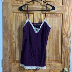 American Eagle Lace Trim Purple Camisole Size Large Like New